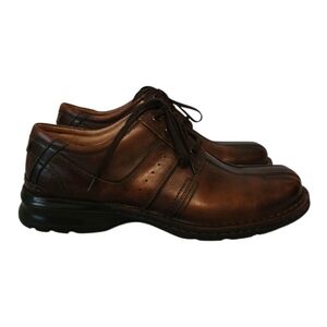 Clarks Mens Brown Leather Lace-Up Shoes 13M‎ Comfort Oxford Dress Casual Touareg